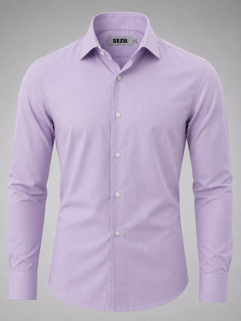 Camisa social lisa lilás